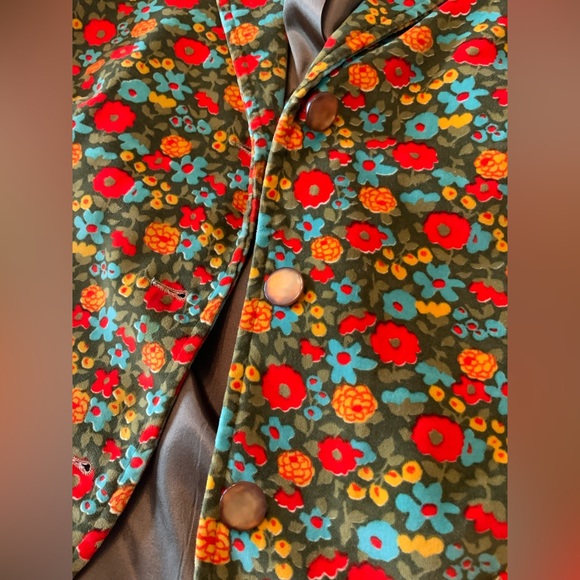 Vintage Seaton Hall Velvet Floral Blazer Dress Suit Jacket Coat Seatona Suits - Picture 3 of 5